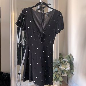 Forever 21 Black Mini dress A line style with Vneck and Heart Detail
